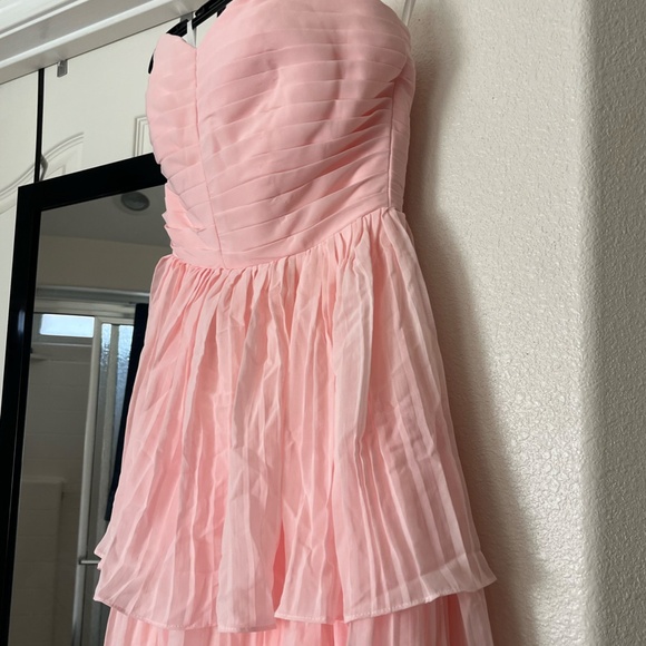 Layered Pink Ruffle Formal Dress - Picture 2 of 4